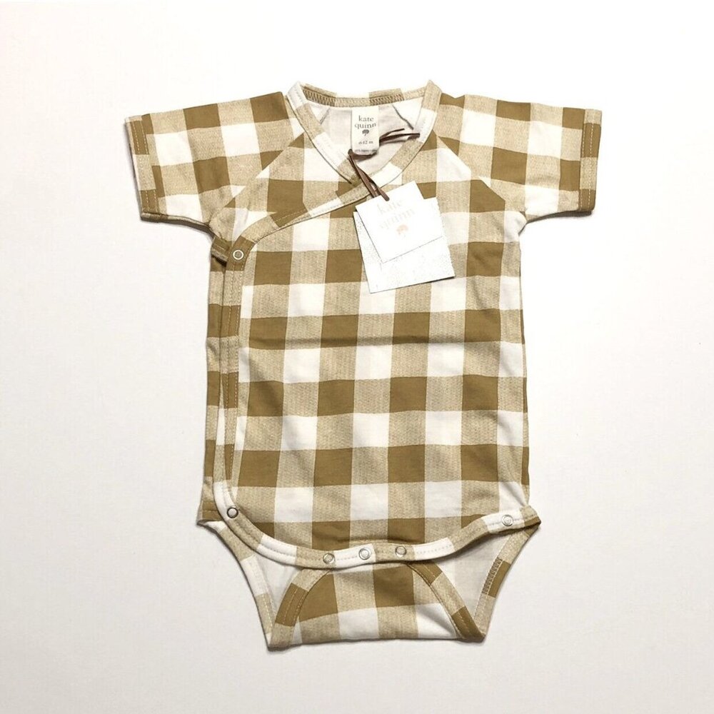 NWT • KATE QUINN Plaid Onesie {6/12M}